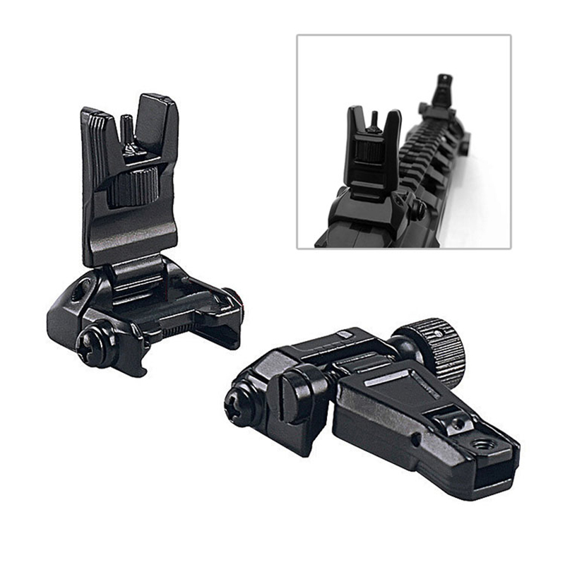 Metal Profil redus Offset Flip-up Tranziție rapidă Spate Față Spate Set de fier Tactical Ar15 Pușcă Negru